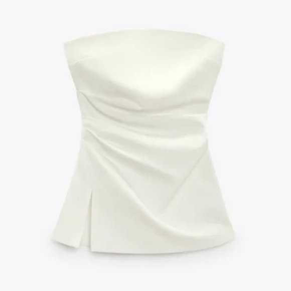 NWT Zara strapless top ecru - Picture 5 of 9